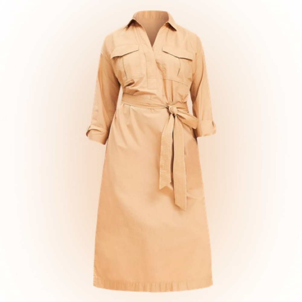 Loft NWT Tan Belted Shirt Dress Petite